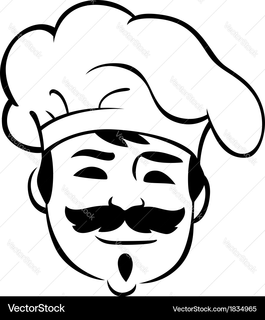 Smiling chef with a moustache Vector Image