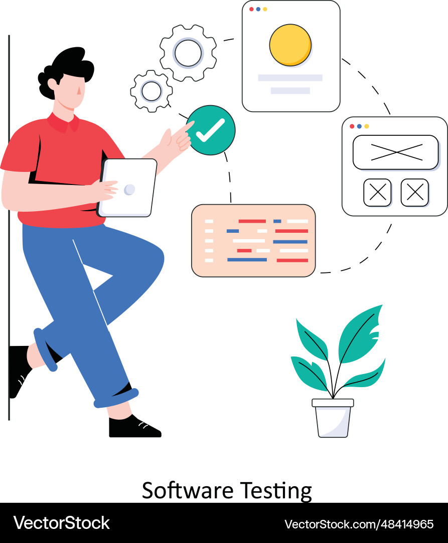 Software testing flat style design vector image