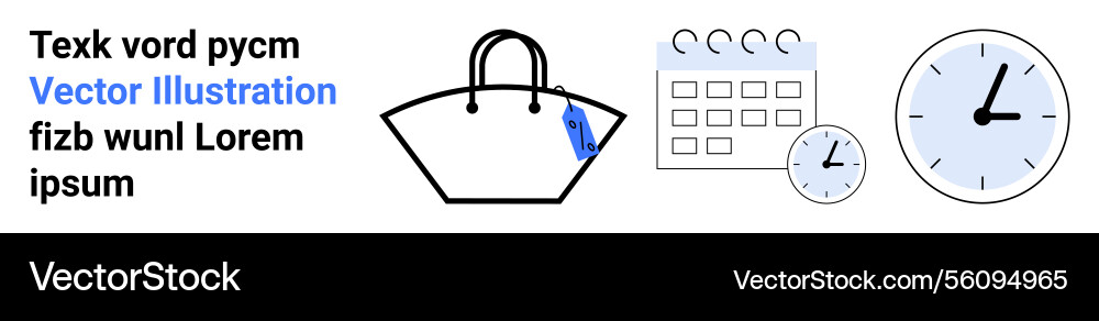 Time and shopping concepts featuring calendar Vector Image
