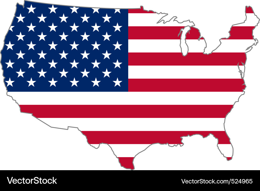 USA Flag Within Borders vector image