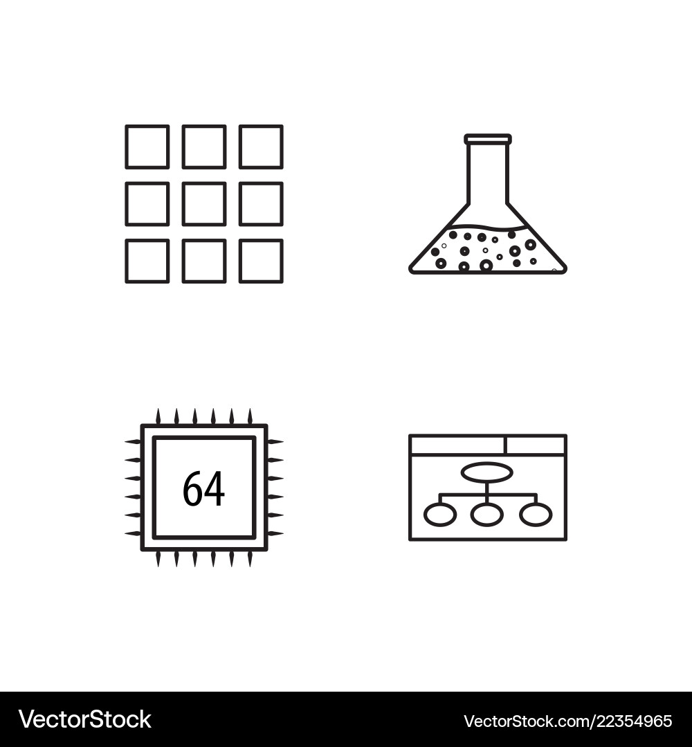Web simple outlined icons set Vector Image