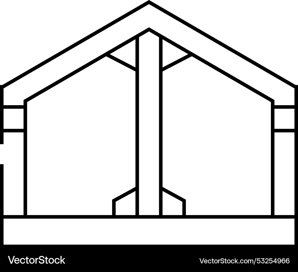 Building metallic framework line icon Building metallic framework line icon vector image