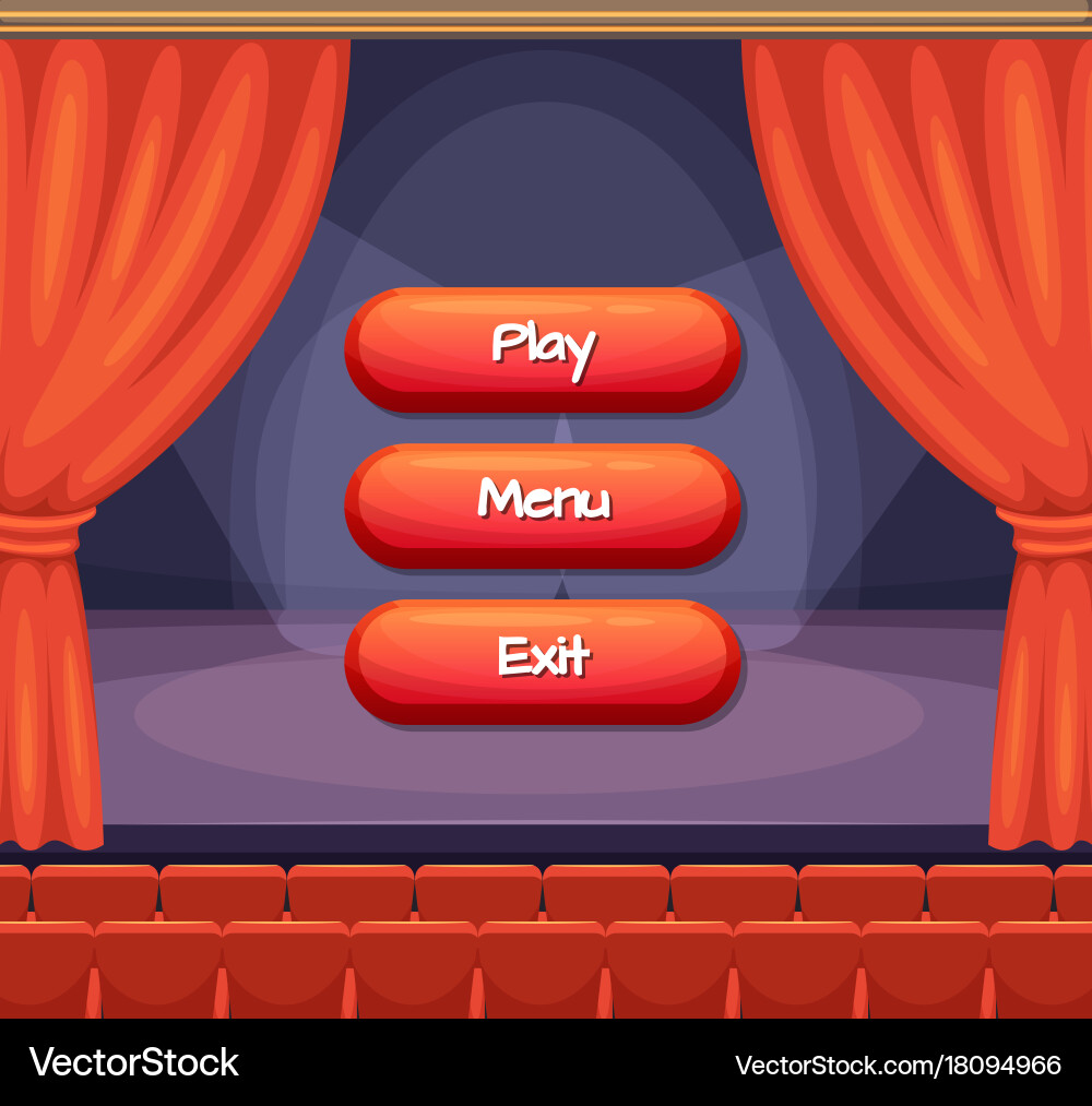 Cartoon style buttons with text for game Vector Image