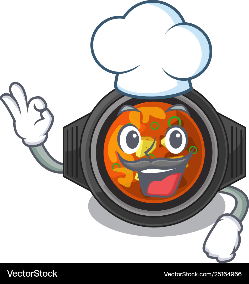 Chef kimchi tighe isolated in character Vector Image