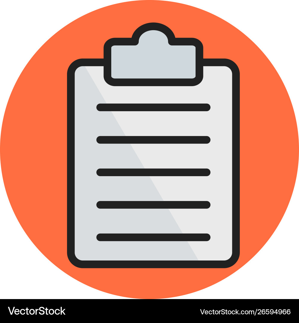 Clipboard list line filled icon Vector Image