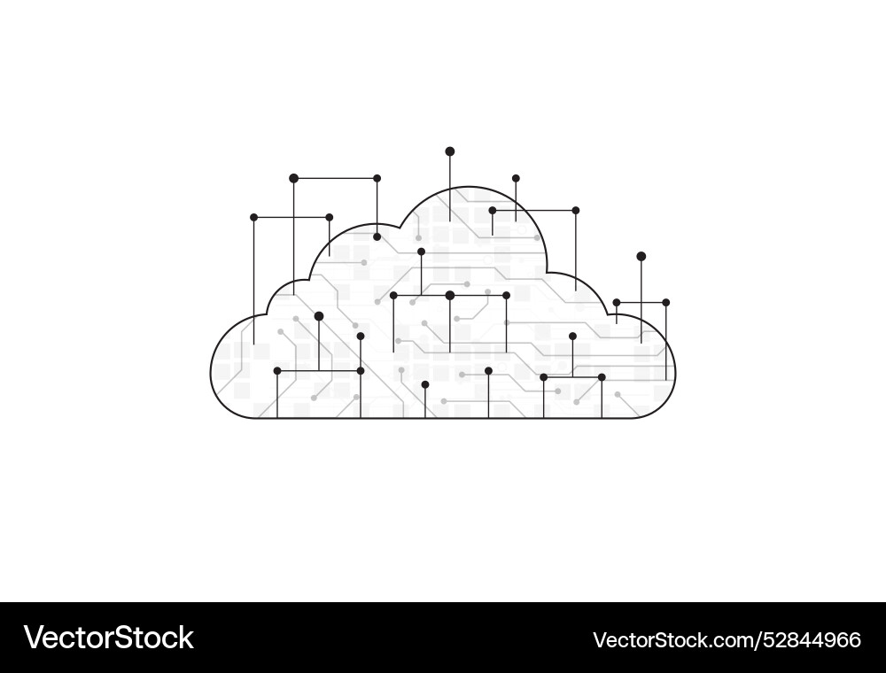Cloud networking computing concept design digital Cloud networking computing concept design digital vector image