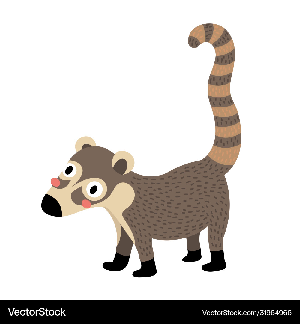Coati Tier Cartoon Charakter Coati Tier Cartoon Charakter vektorbild