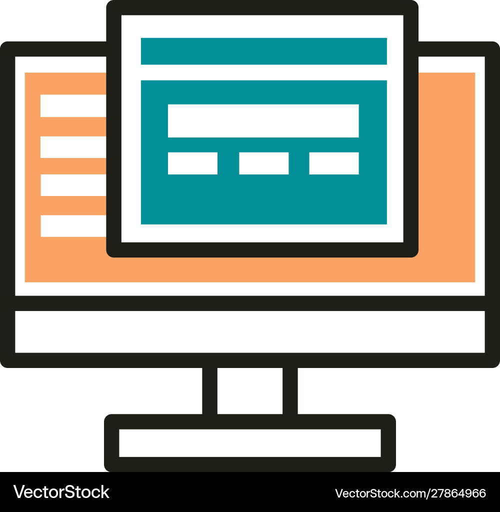 Computer homepage web development icon line vector image