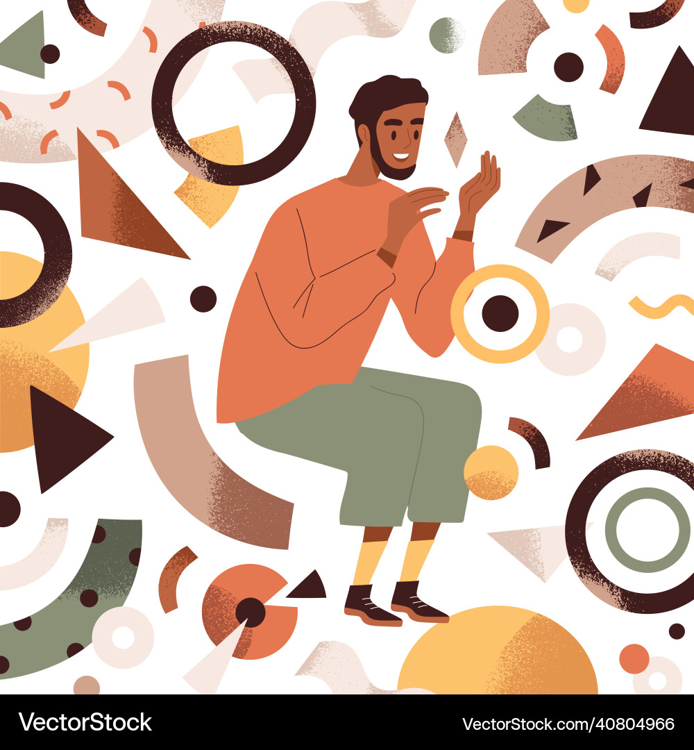 Creative work process person creating smth from Creative work process person creating smth from vector image