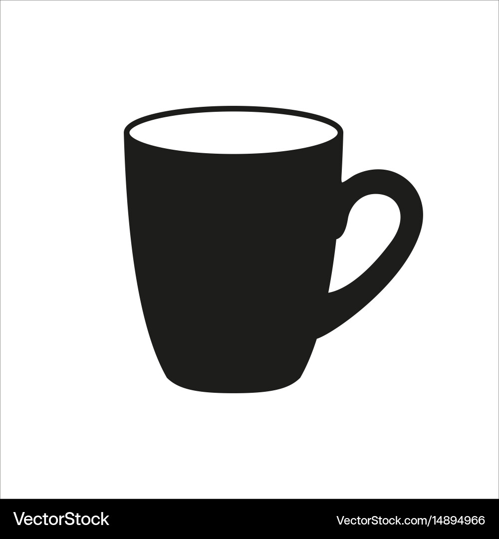 Cup icon in simple monochrome style Vector Image