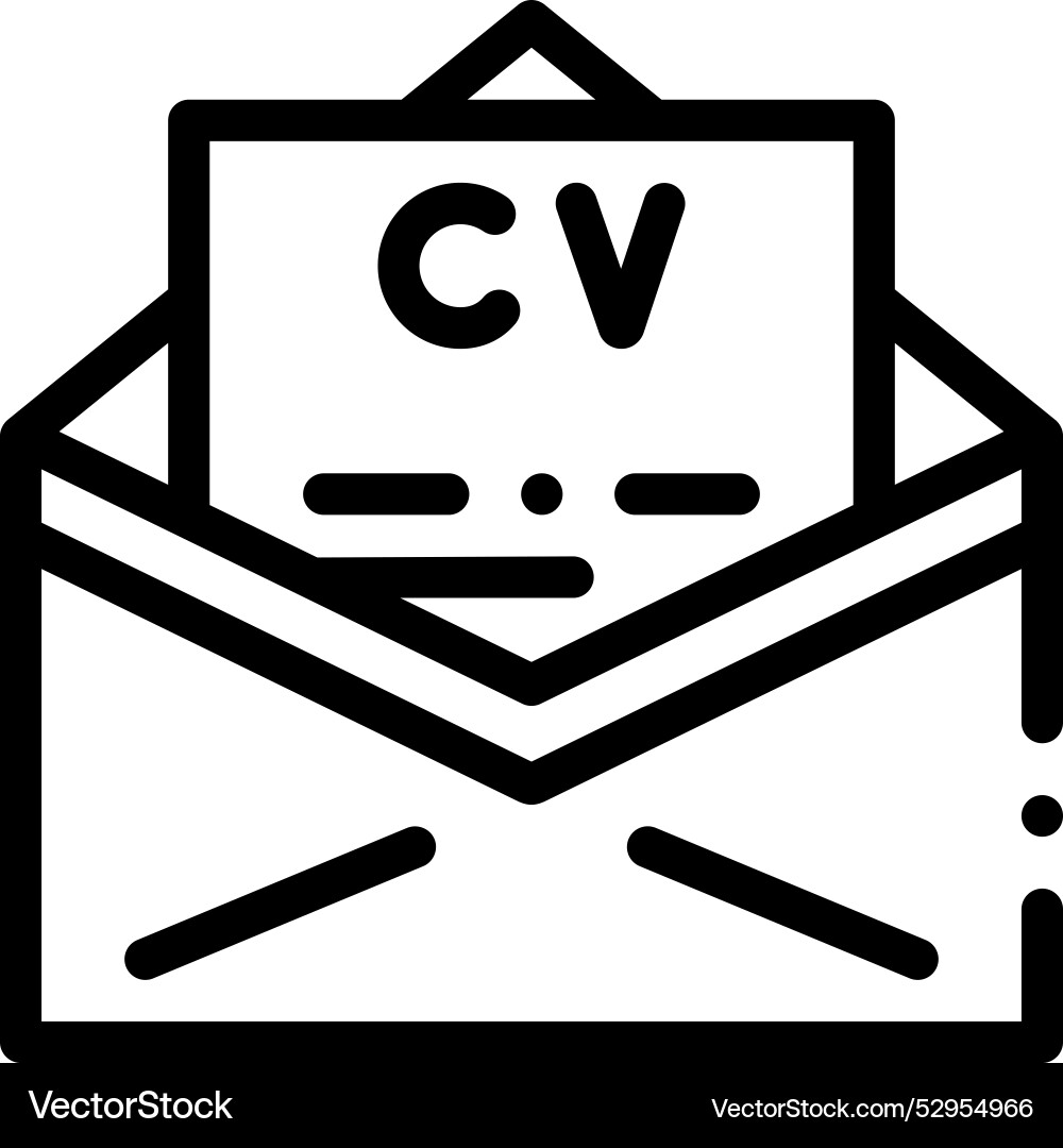 Cv icon thin linear style design isolated Cv icon thin linear style design isolated vector image