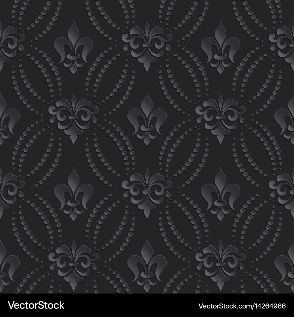 Damask seamless pattern dark background elegant vector image