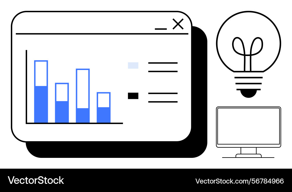Data analysis with bar graphs innovation Vector Image