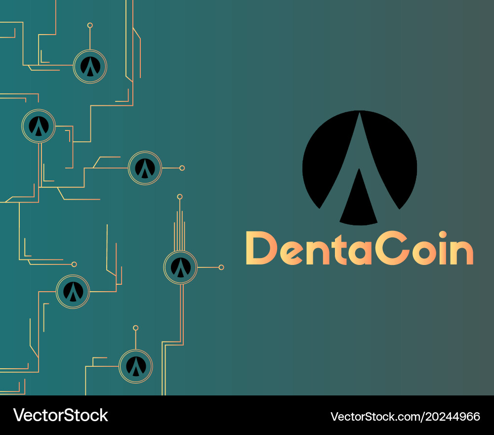 Dentacoin blockchain circuit style background vector image