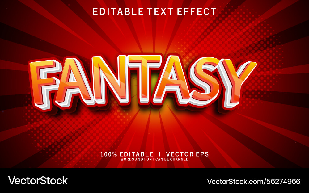 Fantasy text effect with modern style design Fantasy text effect with modern style design vector image
