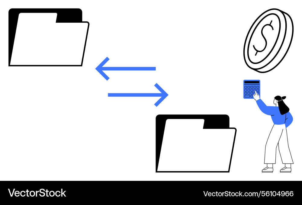 File transfer process with monetary value concept Vector Image