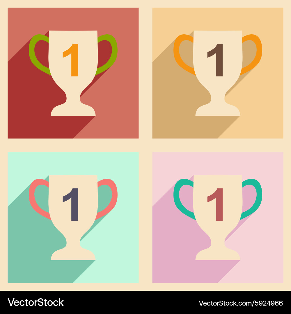 Flat with shadow concept and mobile application vector image