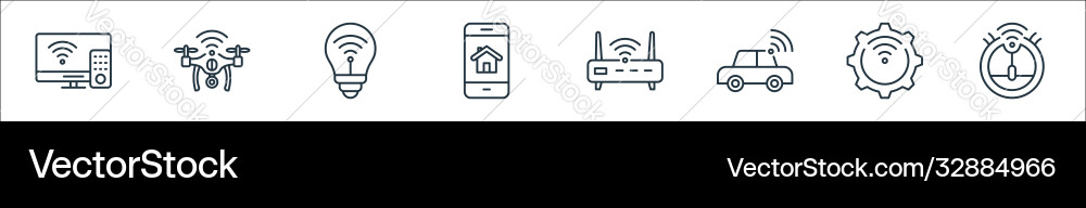 Internet things line icons linear set quality Internet things line icons linear set quality vector image