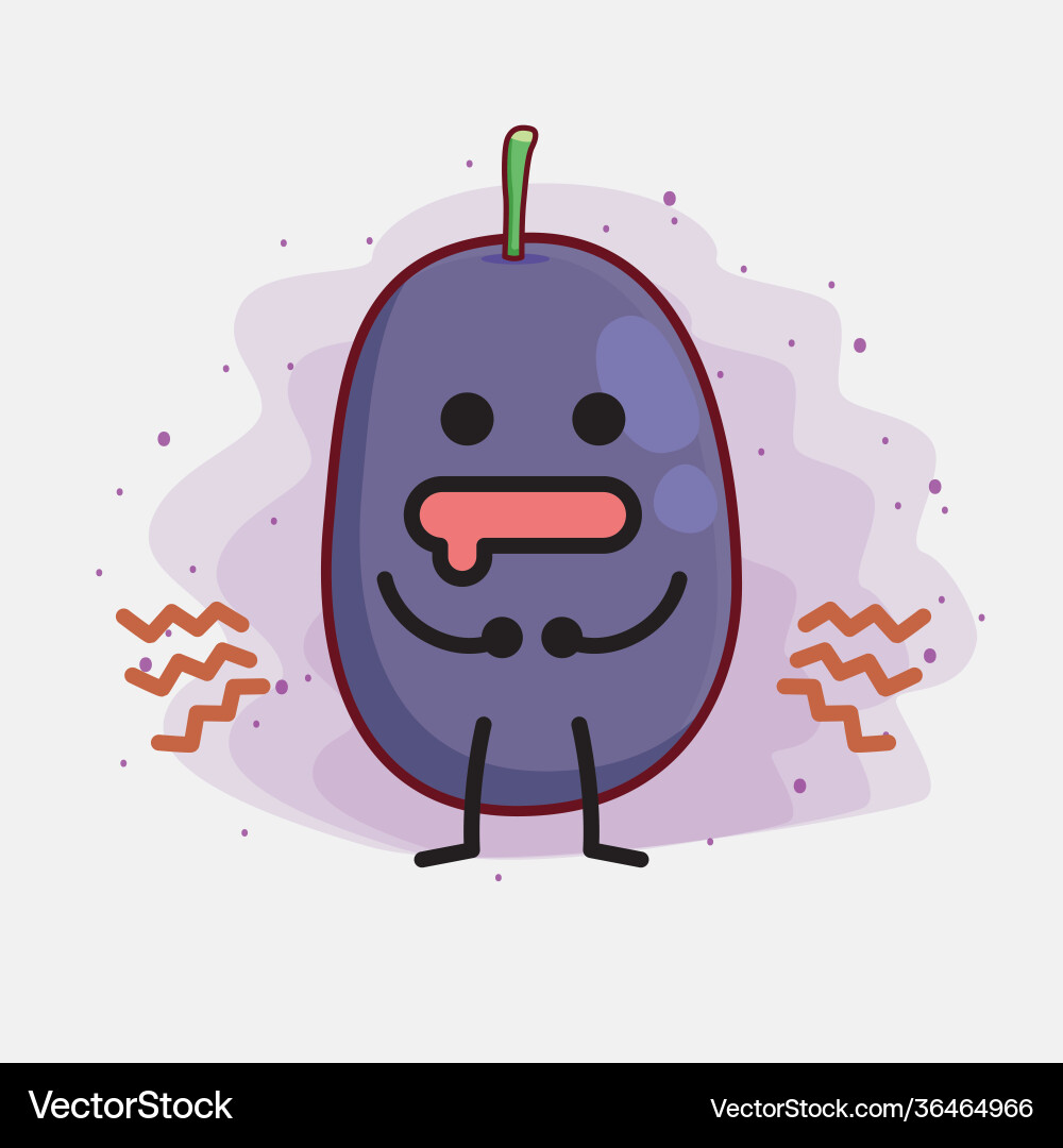 Java plum fruit cute character with simple face vector image