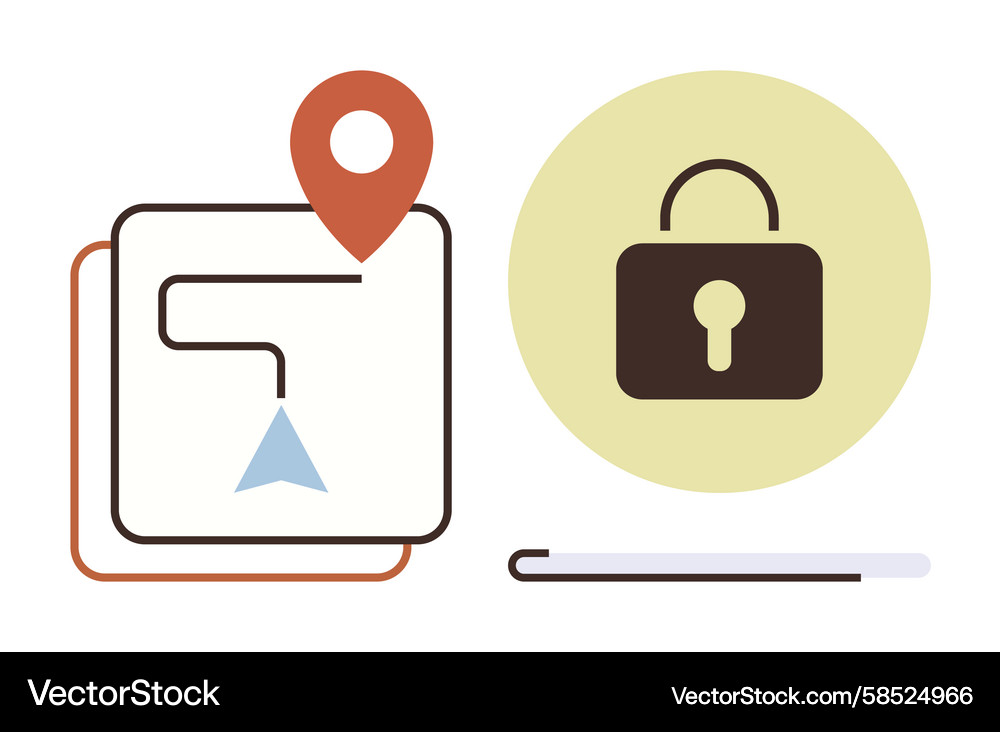 Navigation & Security Path Vector Image