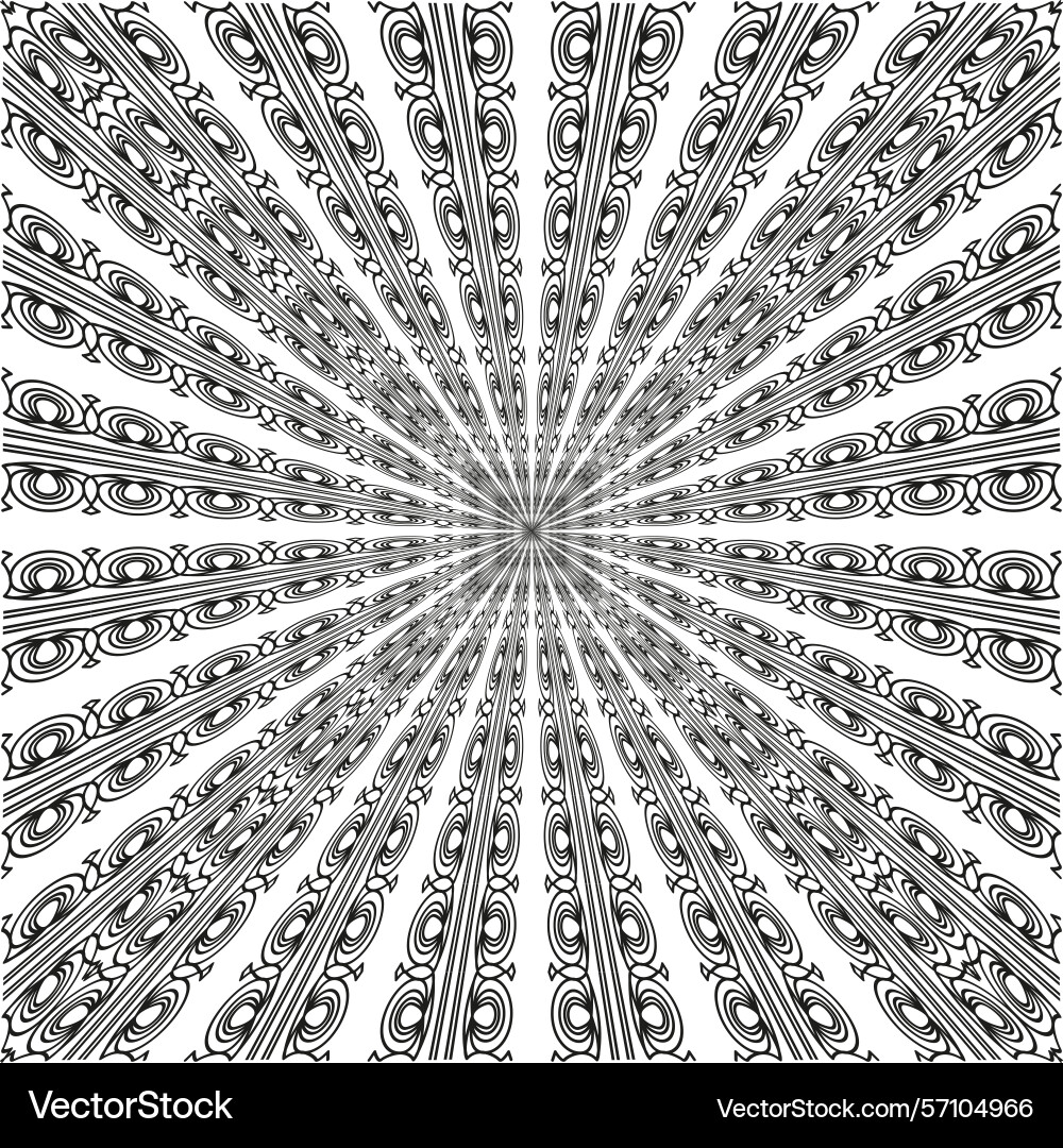 Radial circle texture symmetrical abstract design Radial circle texture symmetrical abstract design vector image