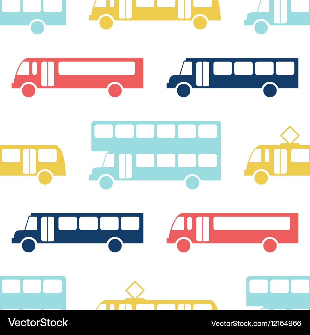 Retro bus seamless pattern Vector Image