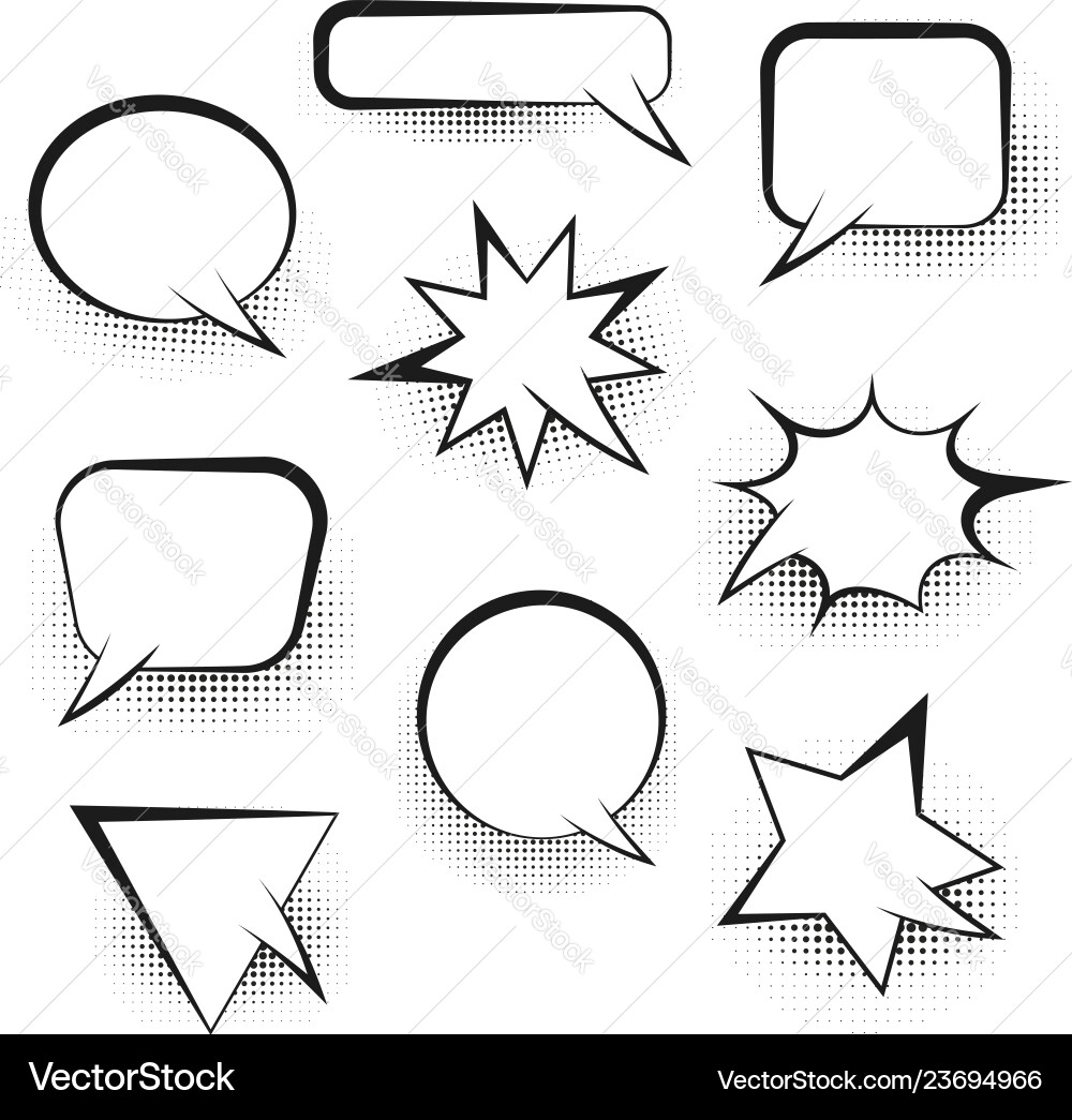 Retro Comic Speech Bubbles vector image