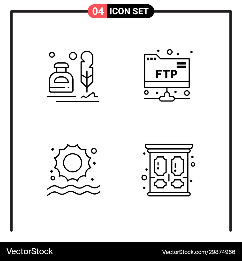 Set 4 line style icons for web and mobile Set 4 line style icons for web and mobile Vector Image