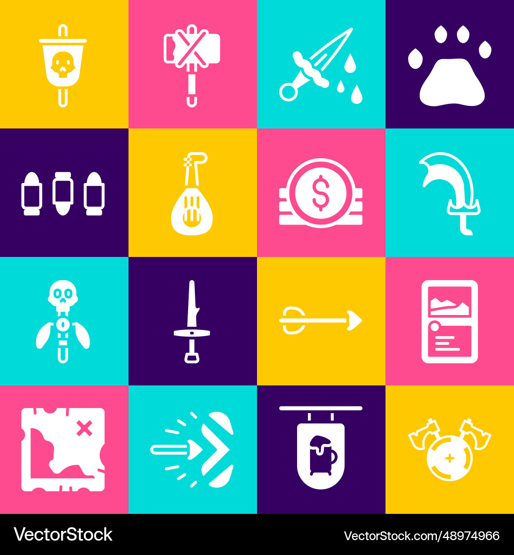Set medieval shield with axe card game collection Set medieval shield with axe card game collection vector image