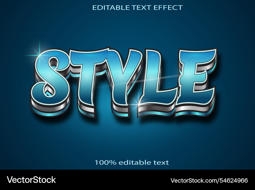 Style editable text effect 3d emboss neon Style editable text effect 3d emboss neon vector image