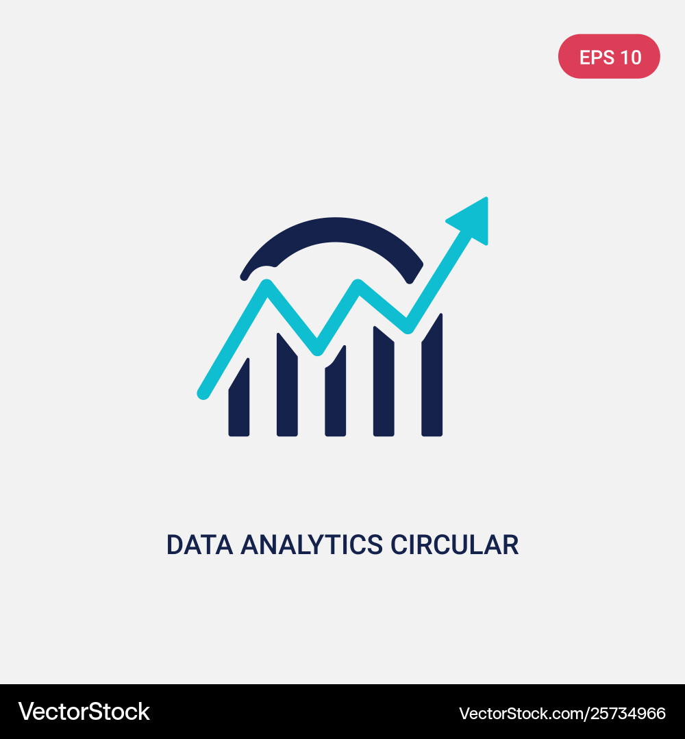 Two color data analytics circular icon from Two color data analytics circular icon from Vector Image