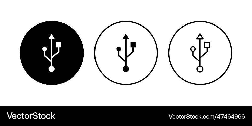 Usb icon set flash disk Vector Image