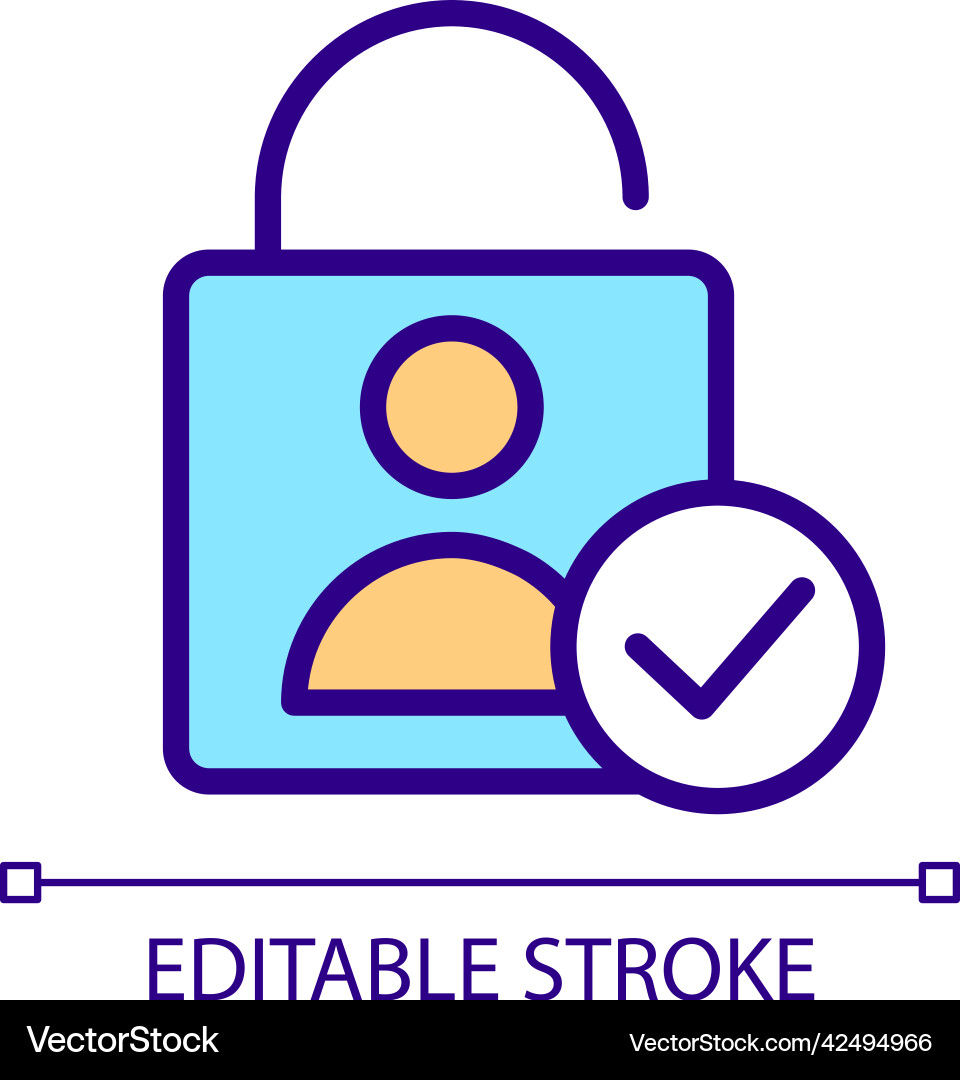 User authentication pixel perfect rgb color icon Vector Image