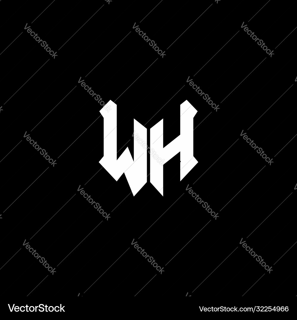 Wh logo monogram with shield shape design template Vector Image