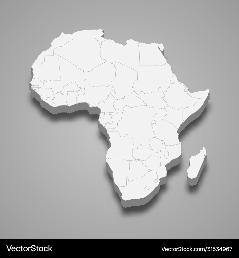 3D Africa Map Royalty Free Vector Image - VectorStock