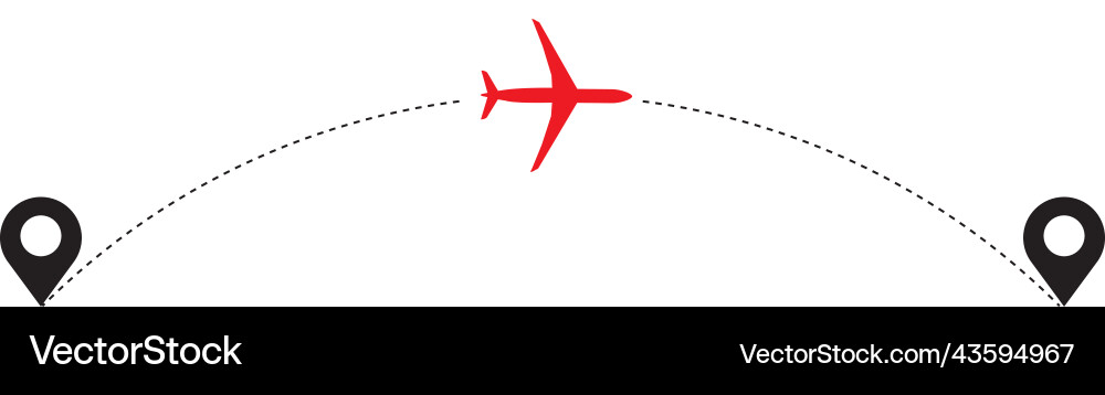 Airplane line path icon vector image