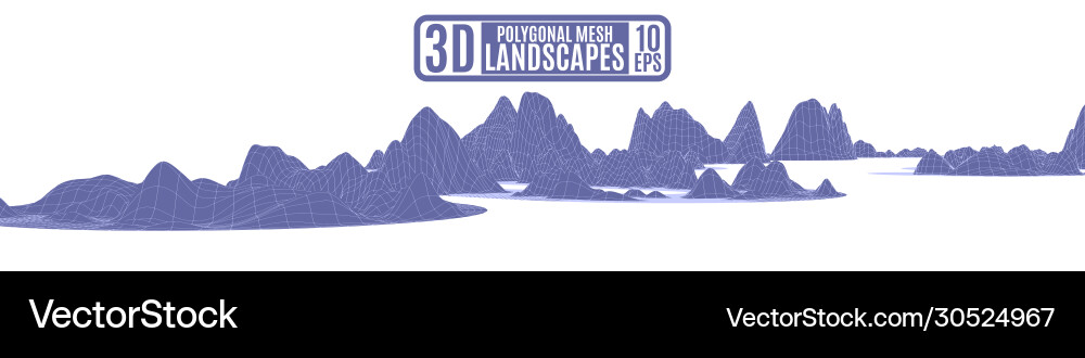 Background with computer polygonal mountains Vector Image