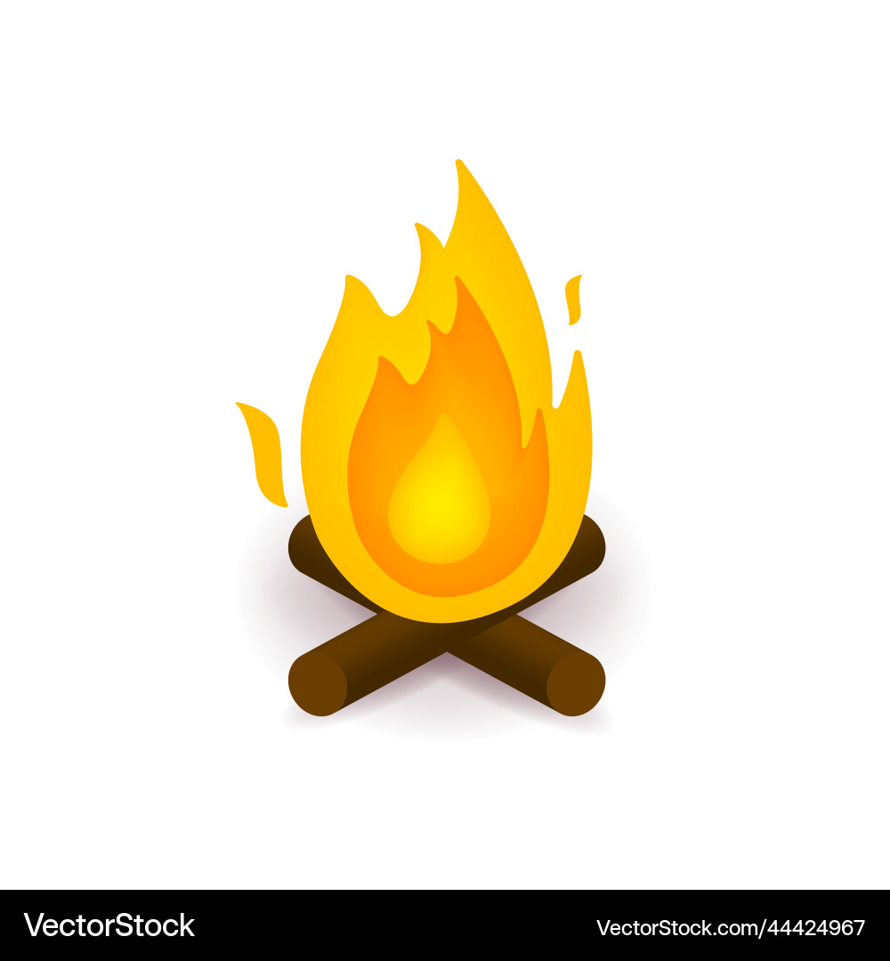 Campfire Icon - Flames & Wood Vector Image