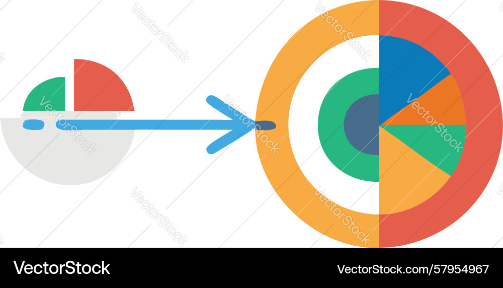 Circular Target Pie Chart Vector Image