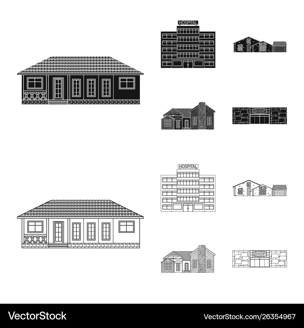 Design building and front symbol set Design building and front symbol set vector image