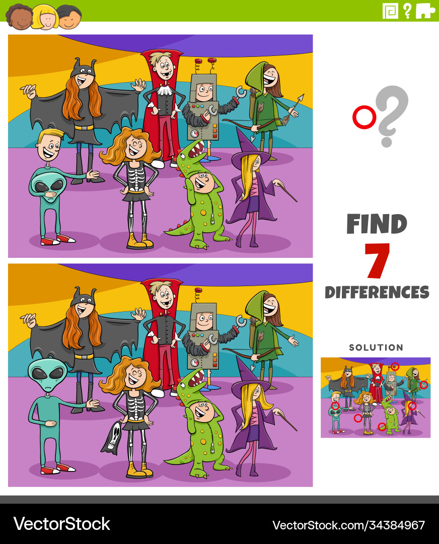 Differences educational task for children vector image