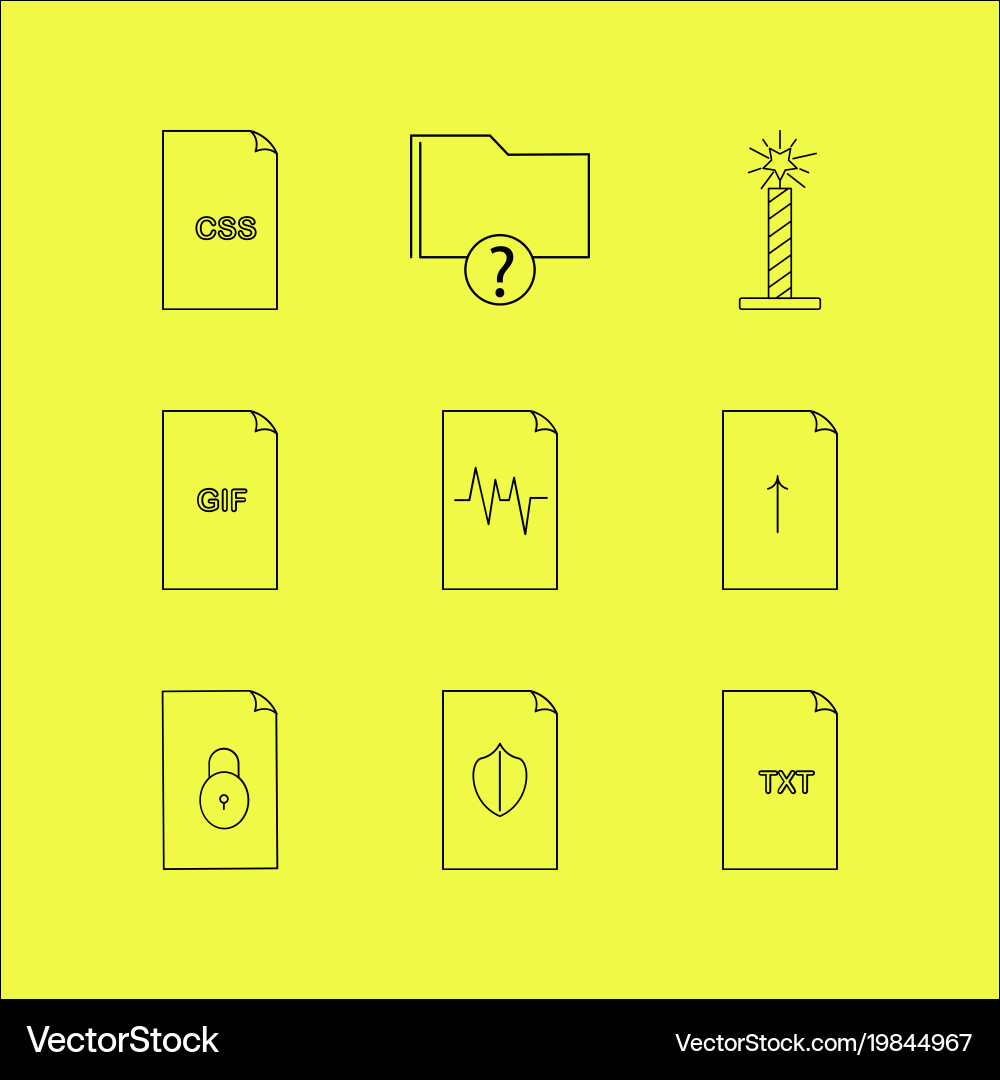 Files and folders linear icon set simple outline vector image