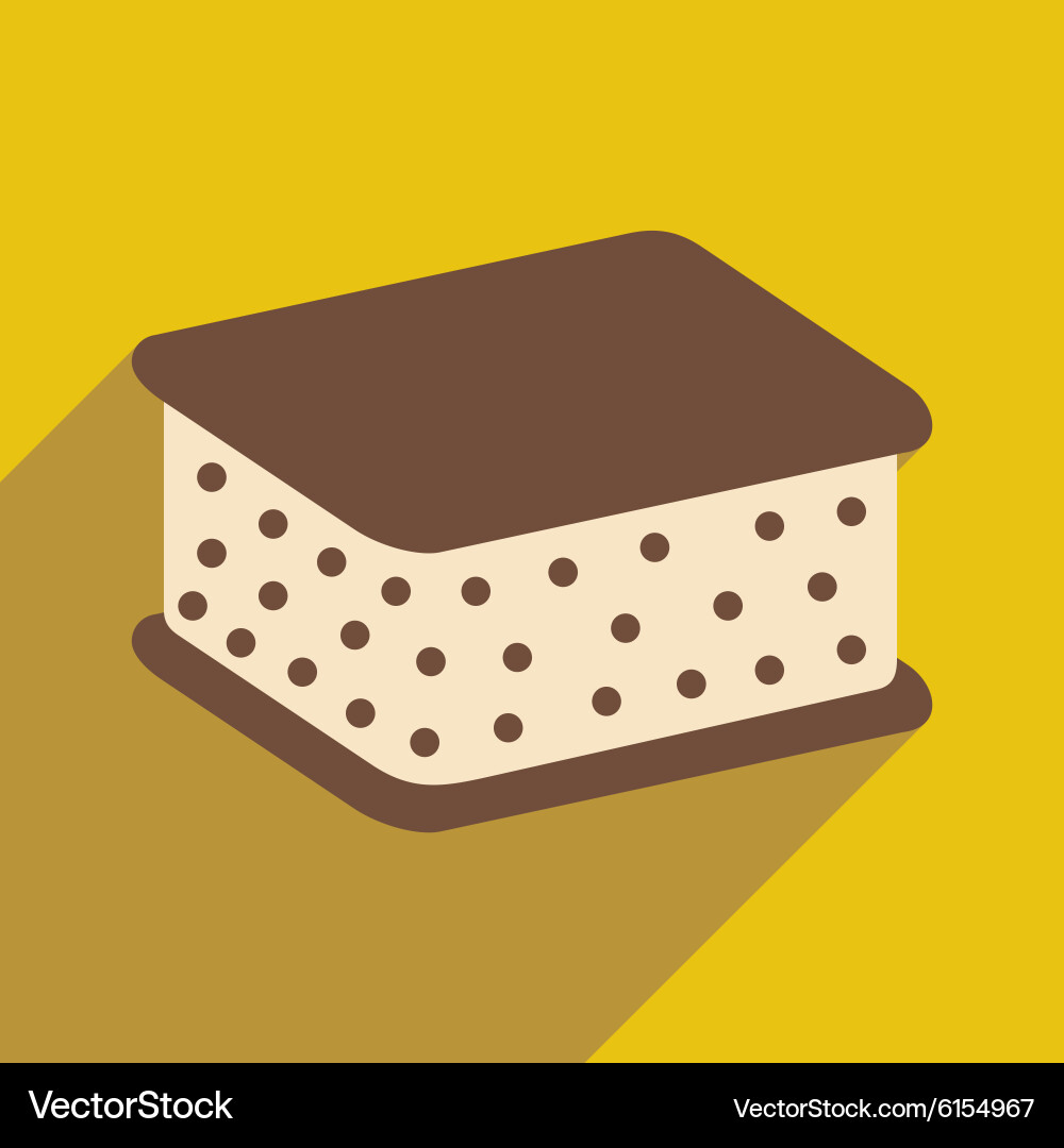 Flat with shadow icon and mobile application ice vector image