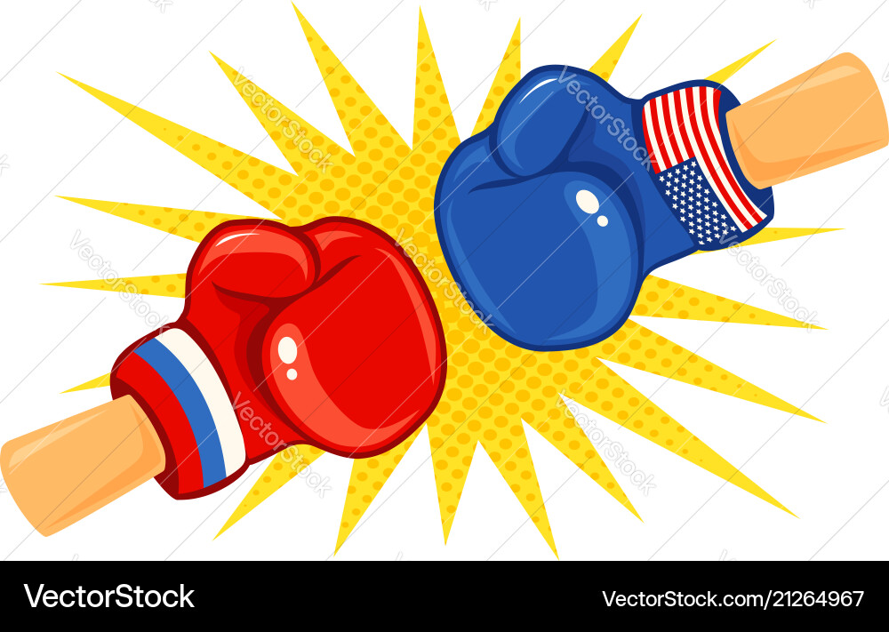 Gloves with two flags vector image
