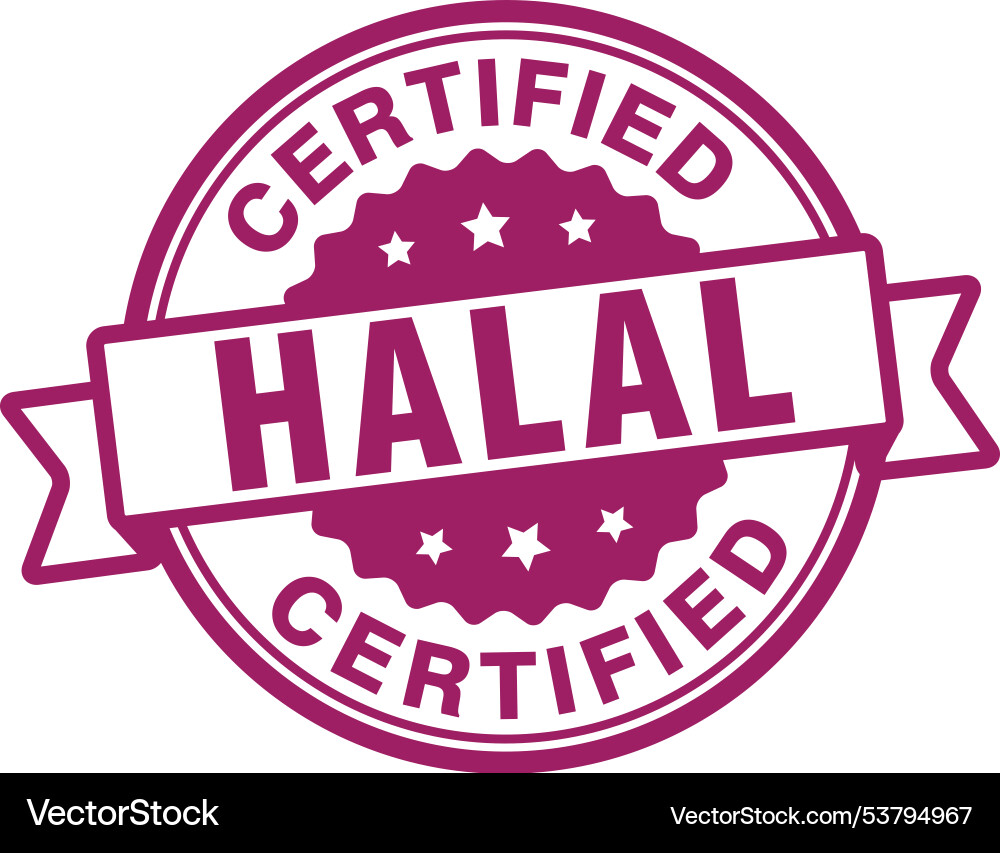Halal tag design template for rounded shape label vector image