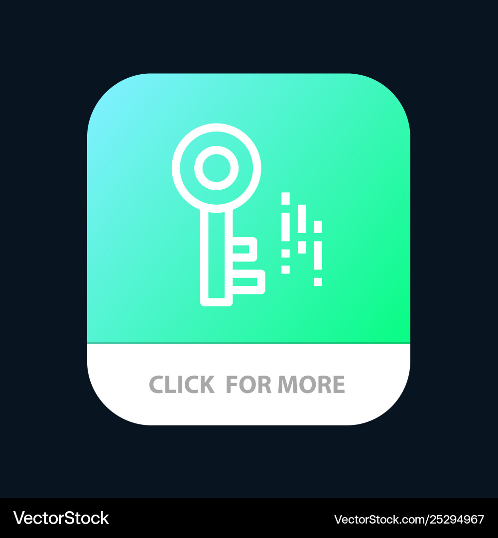 Internet security key mobile app button android Internet security key mobile app button android vector image