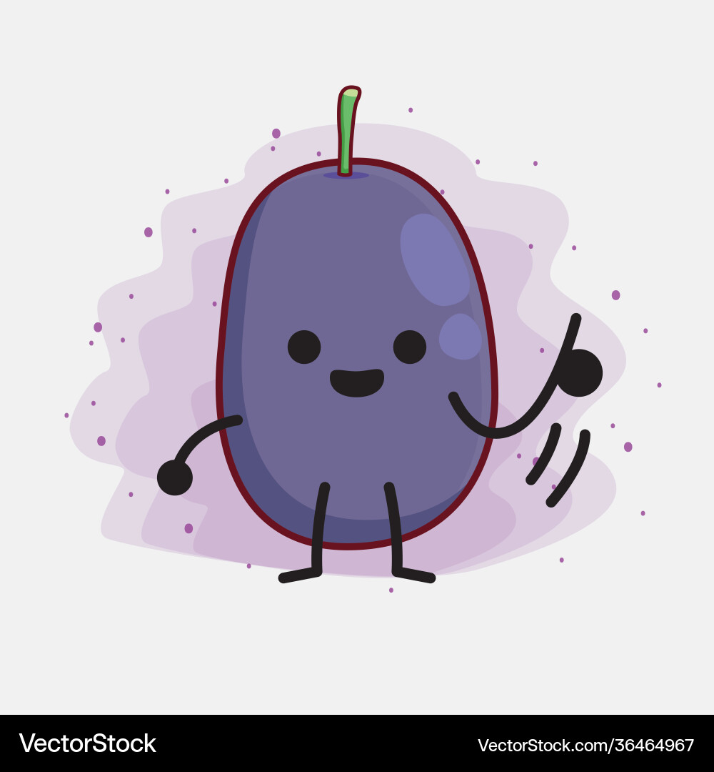 Java plum fruit cute character with simple face Vector Image