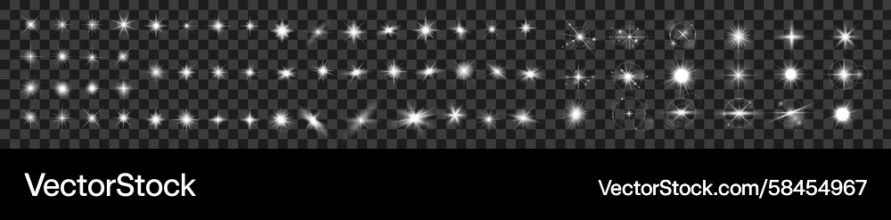 Light Burst & Glow Effect Set Vector Image