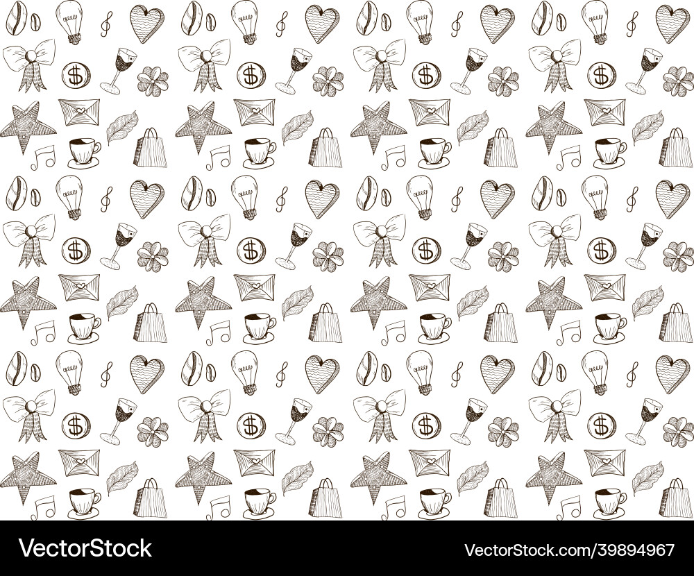 Pattern sketches icons and symbols Vector Image