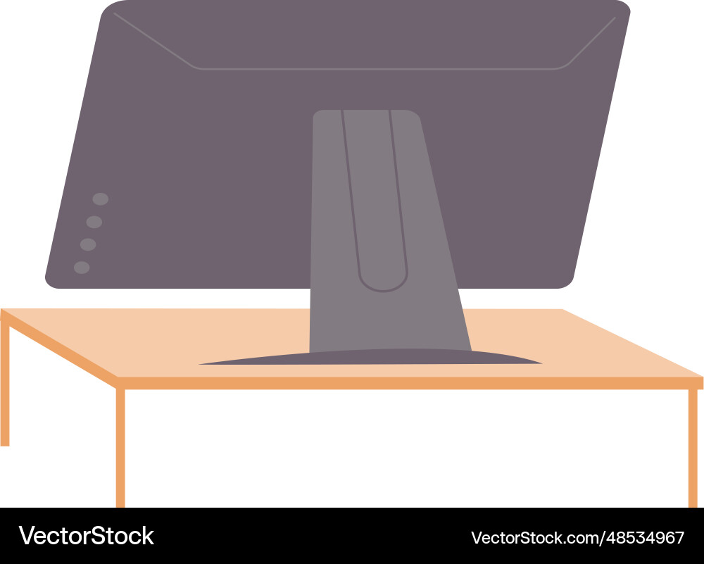 Pc monitor back view computer screen icon Pc monitor back view computer screen icon Vector Image